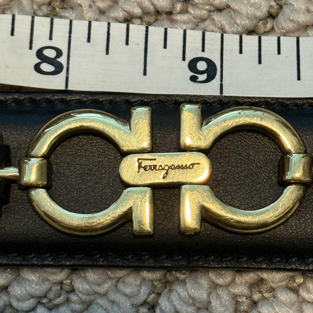 Salvatore Ferragamo Black Leather Gancini Belt with Gold Hardware - Picture 6 of 10